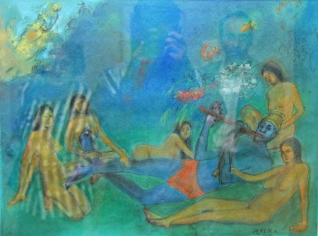 In the denigratory Picture shows 5 nude Gopi's and seducing them by Shrikrushna